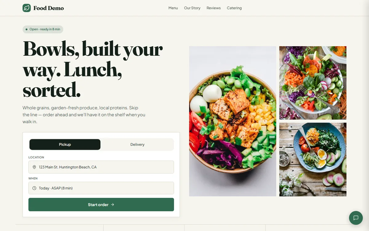 A finished Web It Fast site